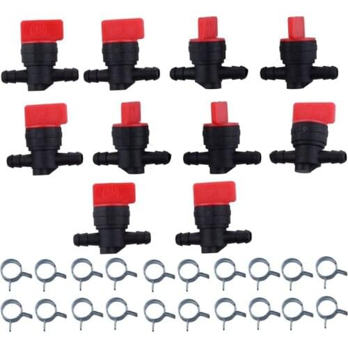 NEW-10PCS 494768 698183 Fuel Shut Off Valve with Clamp for 1/4 inch Fuel Line Briggs & Stratton Murray Toro Lawn Tractor