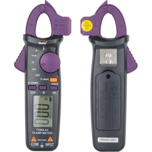Nicetymeter ST-CM801 True RMS Counts Digital AC Clamp Meter Resistance Temperature Mini AC Current Big Jaw Handheld protable