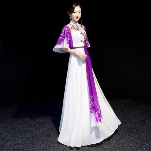 New long ao dai vietnam Style dress for women traditional ethnic clothing elegant gown oriental dress Chinese cheongsam
