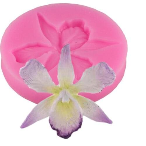 Orchid Silicone Mold Resin Polymer Clay Molds Cupcake Fondant Cake Decorating Tools Candy Chocolate Gumpaste Mould