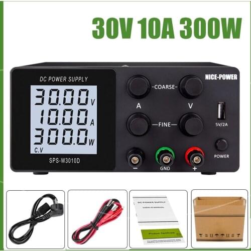 LCD USB DC Regulated Laboratory Power Supply Adjustable 30V 10A Voltage Regulator 60V 5A Stabilizer Switch Bench Power Source