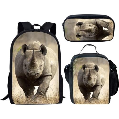 Childrens Bags 2021 New Kawaii Backpack Cartoon Kindergarten Cute Rhinoceros For Girls Boys Baby Small School Bag