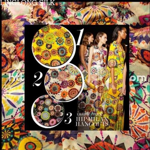 PRINT SILK CHIFFON FABRIC 6mm Width 53"-135cm100% Pure Silk Chiffon Dress Fabric Silk Print Patchwork Fabric Vintage Gear