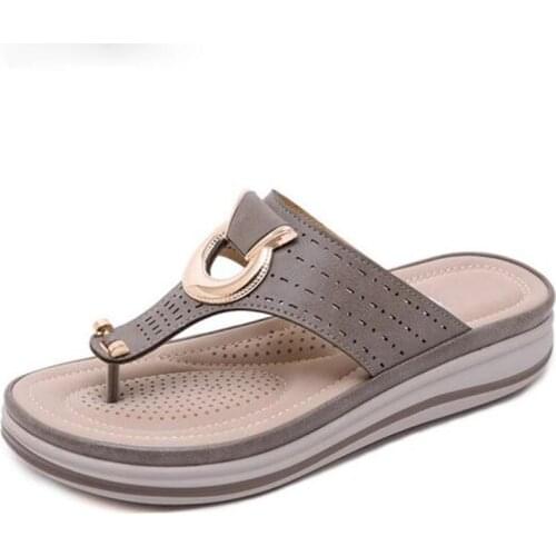 Flipflop Cork Leather Slipper Women Home ShoesOffice Slippers Beach Summer Flip Flops Sandalias DeVerano Para Mujer