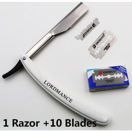 1set Men Straight Barber edge Razors Folding Shaving Knife Hair Removal Tools With 10 pcs Good quality Blades