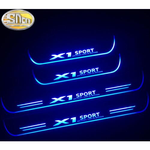 SNCN Waterproof Acrylic Moving LED Welcome Pedal Car Scuff Plate Pedal Door Sill Pathway Light For BMW X1 E84 F48 2009 - 2021
