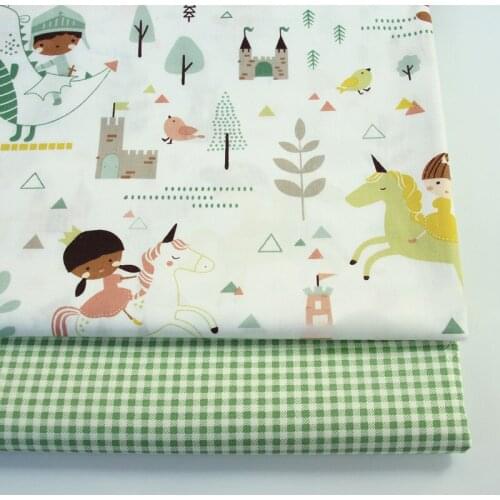 Dinosaur Cute Girl Printed 100% Cotton Fabric For Making Dresses Cushions Blanket Sewing Baby Child Bed Sheet Textile