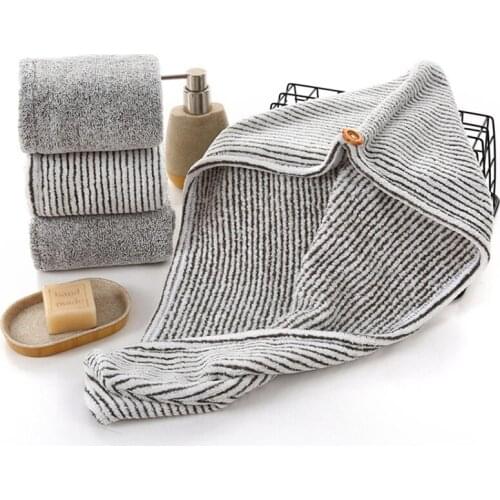 Universal Bamboo Charcoal Fiber Dry Hair Cap With Button Quick Towel Super Absorbent Shower Cap Bathroom Towel For Woman 65*26cm