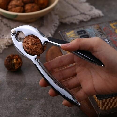 Black Handle Zinc Alloy Walnut Clamp Pliers Kitchen Gadget Nut Clamp Peeler Fruit Opener Walnut Clamp