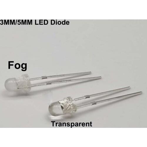 100pcs 3/5mm LED Diode 3 mm Assorted Kit White Green Red Blue Yellow Orange Pink Purple Warm white DIY Light Emitting Diodes