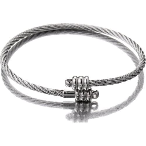 2pcs Lot Spiral Stainless Steel Base Adjustable Connection Pendant Charms DIY Charm Bracelet Bangle Jewelry Making Supplies Craf