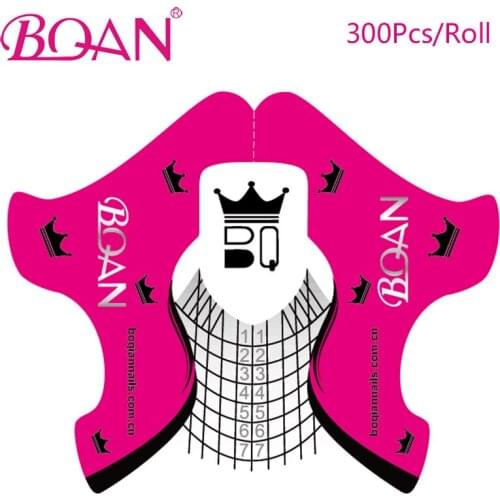 BQAN 300 Pcs/Roll Professional French Nail Art Forms Nail Stickers Tips Nail Art Guide Extension DIY Tool UV Gel Art Tool