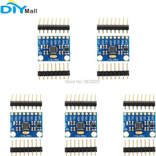 5pcs/lot GY-521 MPU-6050 6DOF Accelerometer Sensor 3 Axis Analog Gyroscope Module for Arduino