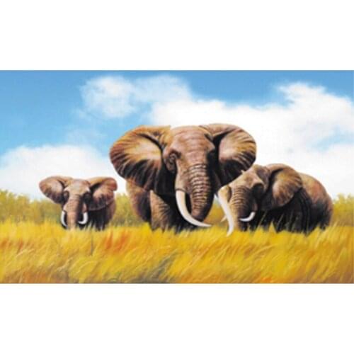 5D Diy Diamond Painting Cross Stitch Diamond Mosaic Needlework Crafts Full Diamond Embroidery Elephants Home Decor SSYP-138