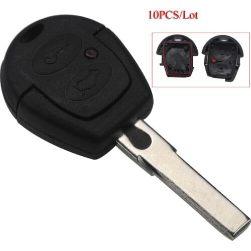 Kutery 10PCS/Lot Car Key Shell For VW Polo Golf Seat Skoda Octavia 2Buttons Remote Car Key Case Cover With Uncut Key Blade