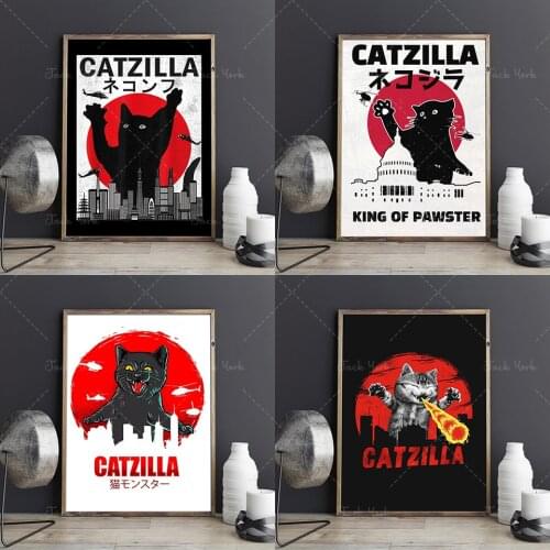 Black Cat Artwork, Kitty Illustration Wall Art, Home Decor, Pictures, Fashion, Vintage Art, Ideal Gift Unframed