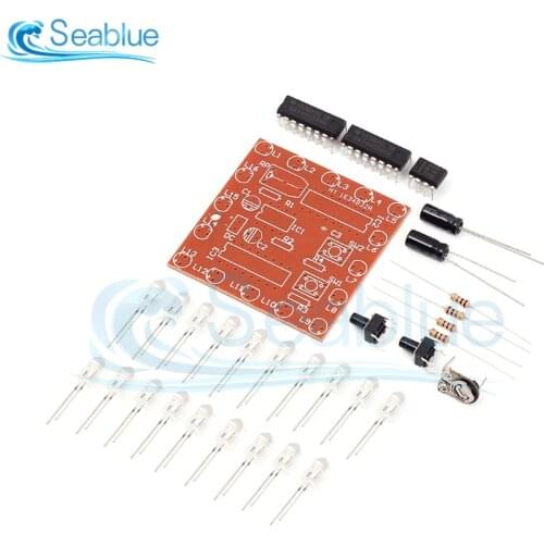 DIY Kit Electronic NE555+74HC595 16Bit 16 Channel Light Water Flowing Lights LED Module Kit Running Light Welding Practice Board