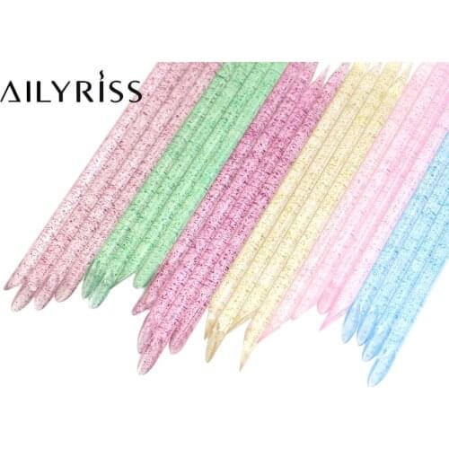 25/50Pcs Nail Art Cuticle Pusher Reusable Crystal Stick Double End Remove Cuticles Regrowth Pedicure Nails Manicures Tools