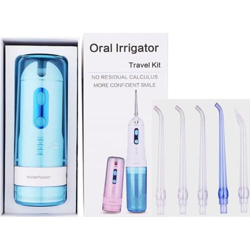 Electric Oral Irrigator USB Charging Water Dental Flosser Rechargeable 200ml + 5 Jet Tips Free shipping