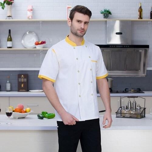 Quality Chef Working Uniform Clothing Long Sleeve Men Food Services Cooking Clothes JacketsCoat Uniform Hotel Kitchen B-6553