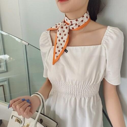 Cherry Bevel Strip Ribbon Scarf Korean Dongdaemun Simulation Scarf Hair Band Tie Bag Belt