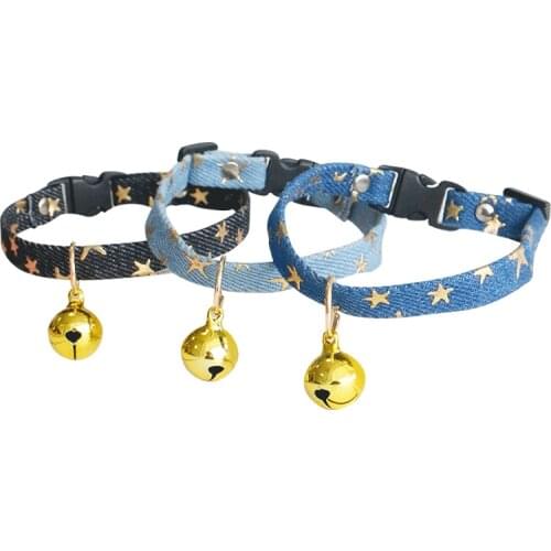 Fashion Rivet Cowboy Dog Collar Bell Cat Necklace Large and Small Dog Rabbit Neck Ring Pet Accessories Outdoor Walking Supplies