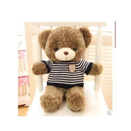 Stuffed animal Teddy bear blue stripes cloth bear about 23 inch plush toy 60 cm bear throw pillow doll wb111