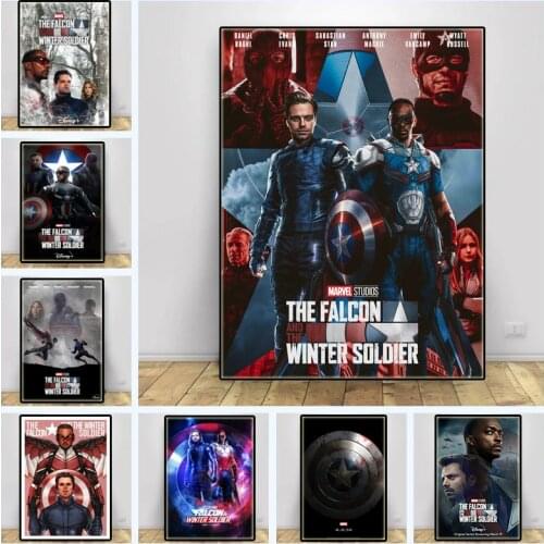 Wall Art Canvas Painting Marvel The Falcon&Winter Soldier American Superhero Posters and Prints Pictures Living Home Decoration