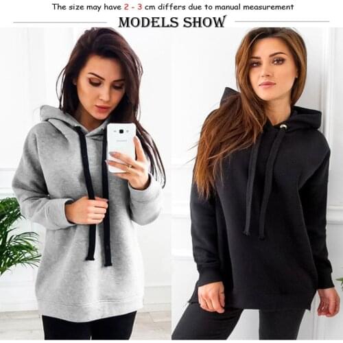 2020 new European and American fashion comfortable long sleeve thickened medium long hooded