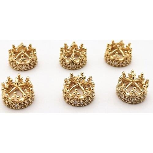 New arrival! 10x12mm 50pcs Cubic Zirconia Crown shape Charm for Ear DIY Making parts,Jewelry Accessories Findings & Component