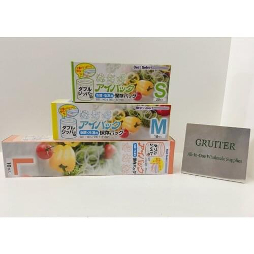 GRUITER Packing Bags Fresh Keeping Bag -30°Sealed Bags Ziplock Food Pacakging Zipper Recycle Clothing Bags Plastic Pouches 45pcs