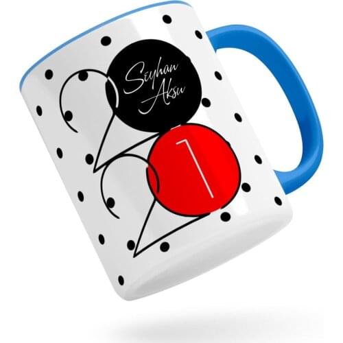 Personalized 2021 Happy birthday Blue Mug Bardak-3