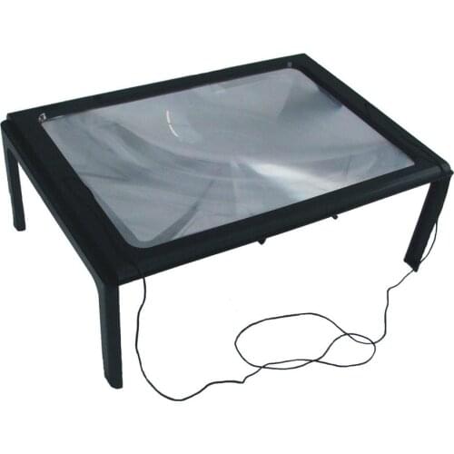 A4 Full Page Large 3X Table Hands Free Desk Foldable Magnifying Glass Magnifier for Reading Sewing Knitting Reading Glass