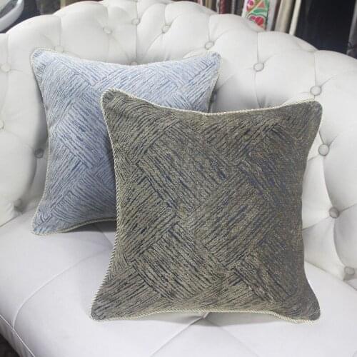 Uxury Soft Cushion Cover Color Pillow Cover Home Decorative Pillow Case for Sofa Navy Blue Gray White Yellow