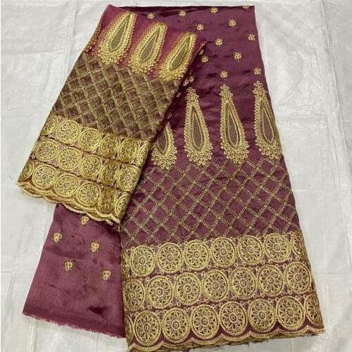 High Quality 5+2 Yards African George Lace Fabric With Net Blouse Green Sequins And Stones Embroidered George Lace Fabric