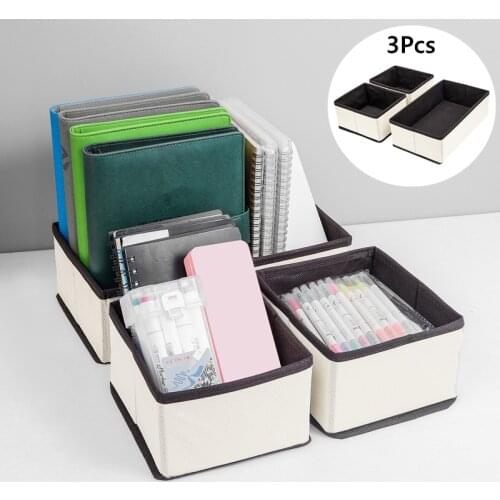 3Pcs/Set Portable Non-woven Folding Underwear Storage Box Home Bedroom Cabinet Drawer Clothes Toys Sundries Organizer