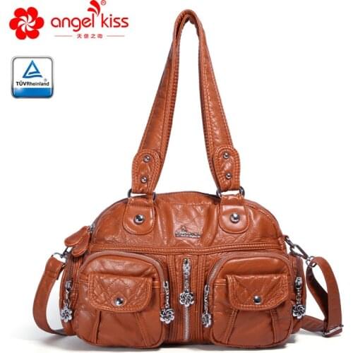 Soft PU Leather Pockets Shoulder Bags for Women 2020 European Style Elegant Crossbody Bags High Quality Laides Hand Bags