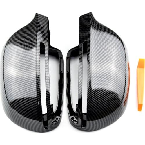 1 Pair Right/Left Side 8T0857527D/8T0857528D Automobile Rearview Mirror Cover Replacement for Audi A4 B8 C6 09-11