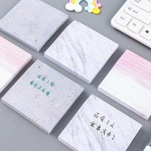 1PC Creative Marble Color Self Adhesive Memo Pad Stone Style Sticky Notes Bookmark School Office Stationery