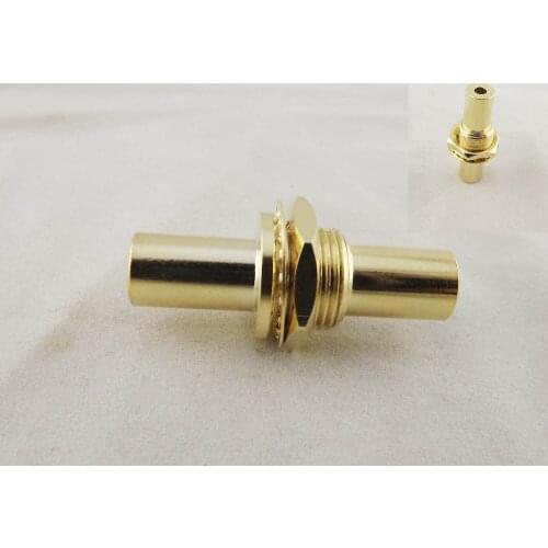 1pcs Gold 3.5mm Female To Female Jack Stereo Bulkhead Audio Connector Coaxial Adapter