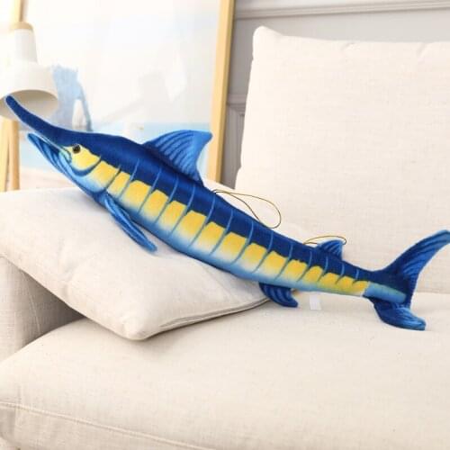 140cm Giant Marine Life Plush Toys Creative Bluefin Tuna Soft Stuffed Cartoon Animal Long Pillow Sofa Cushion Home Decor Gifts