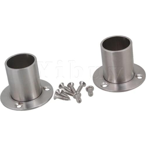 2 x Stainless Steel Pipe Flange Socket Rod Holder Fitting Bracket For 25mm Rod