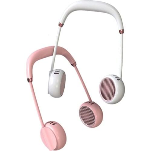 Silent Bladeless Necklace Fan Portable Hanging Neck Fan USB Charging Small Air Cooler Multipurpose Creative Summer Tool