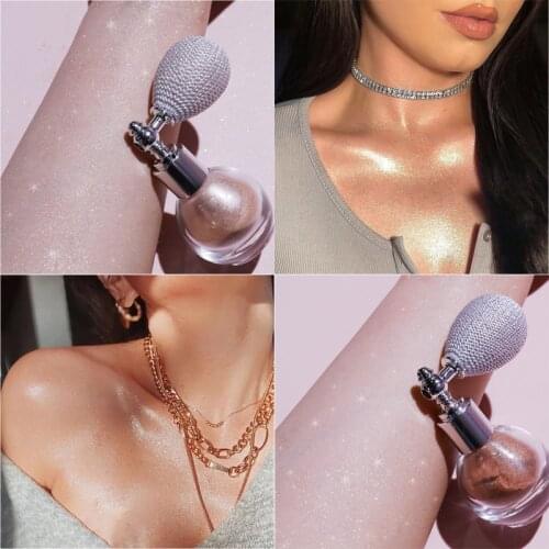 4 Colors Glitter Highlighter Powder Spray Waterproof Brighten Face Body Glow Powder Squeeze Airbag Makeup Highlight Cosmetics