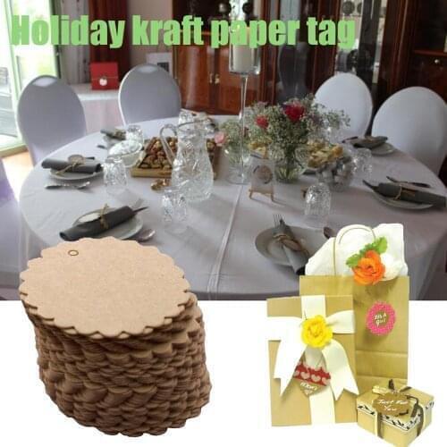 Rustic flower brown kraft paper label gift label wedding label party label 100PC