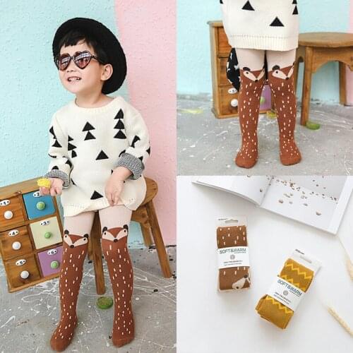 Kids Girls Stockings Baby Pantyhose Boy Tights Cartoon Fox Baby Tights Cotton Cute Children Soft Stocking For Kid 0-3 Years