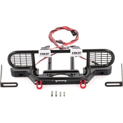 For TRX4 Metal Front Camel Trophy Bumper with Light for 1/10 RC Crawler Car Traxxas TRX4 TRX-4 Defender