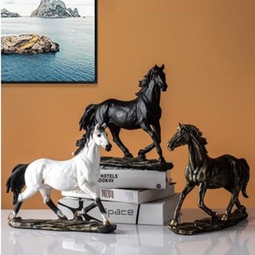 EUROPEAN RESIN ANIMAL ARTWORK, HORSE STATUE SCULPTURE CRAFTS, HOME OFFICE DESKTOP DECORATION GIFTS
