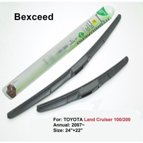 Hybrid Wiper Blade for Toyota Land Cruiser 100/200 24"+22" Bexceed of Car Windshield Windscreen 2007 2008 2009