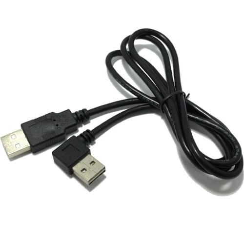 Cable 100cm USB 2.0 Male to Male Data Cable Reversible Design Left & Right Angled 90 Degree